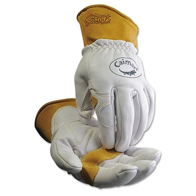 1871 Multi-Task Gloves, Boarhide/Goat/Ovis-Hide Leather, Small, White/Tan