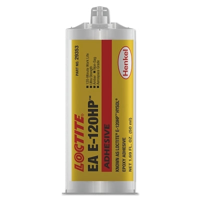 E-120HP Hysol Epoxy Adhesive, Ultra Strength, 50 mL, Dual Cartridge, Amber