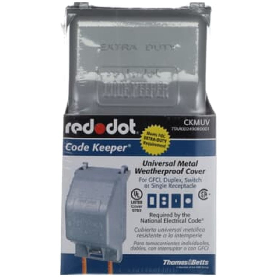 Code Keeper Weatherproof While-in-Use Cover, Extra-Duty, Die Cast Aluminum, Grey, 1-Gang, Vertical, 3-1/4 in. Deep