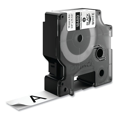 Industrial Rhino Flexible Nylon Label Cartridge, 3/4 in W x 11.5 ft L, Black Print on White Background