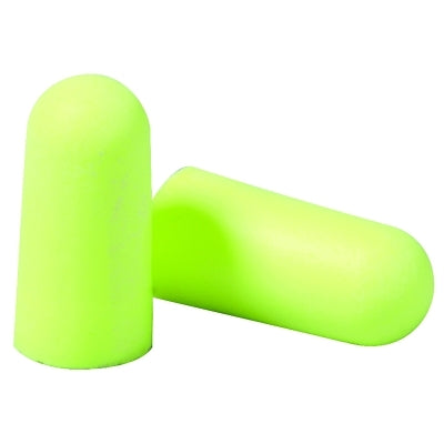 3M 312-1250 E-A-Rsoft Yellow Neons Foam Earplug, Polyurethane, Uncorded, Regular, Poly Bag