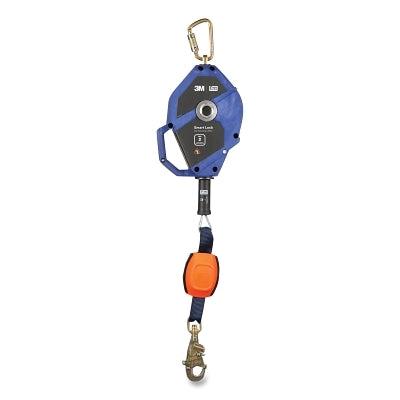 3M 3503881 Smart Lock Self Retracting Lifeline, 30 ft L, Swivel Snap Hook, 420 lb, Galvanized Steel, Edge, Single Leg
