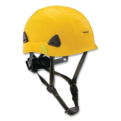 Fibre-Metal Climbing Style Safety Helmet, Type, II, Dual Locking Rachet Suspension, Non-Vented, Yellow