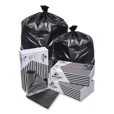 Black Star Can Liner, 12 to 16 gal, 0.35 mil, 24 in W x 32 in H, Black