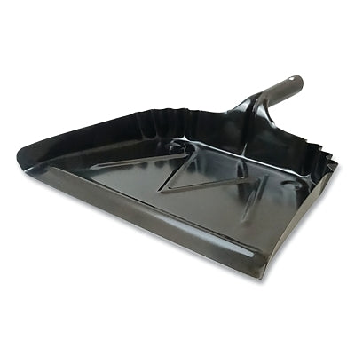 Dust Pan, 16 in W x 15 in L, 20 Gauge Steel, Black
