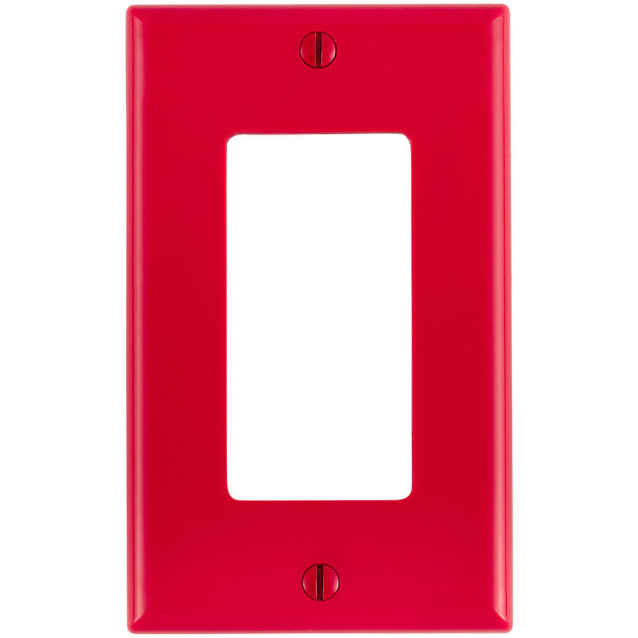 Wall Plate, Decora/GFCI Device, 1-Gang, Device Mount, Red Thermoplastic Nylon