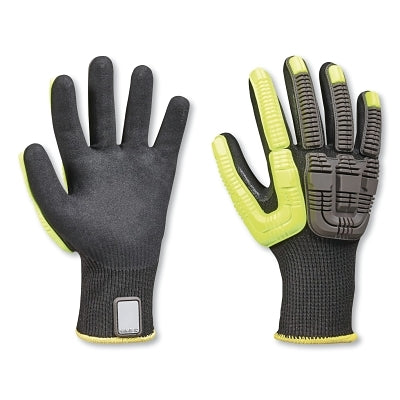 Rig Dog Knit Grip Plus Gloves, 6/X-Small, Black/Yellow