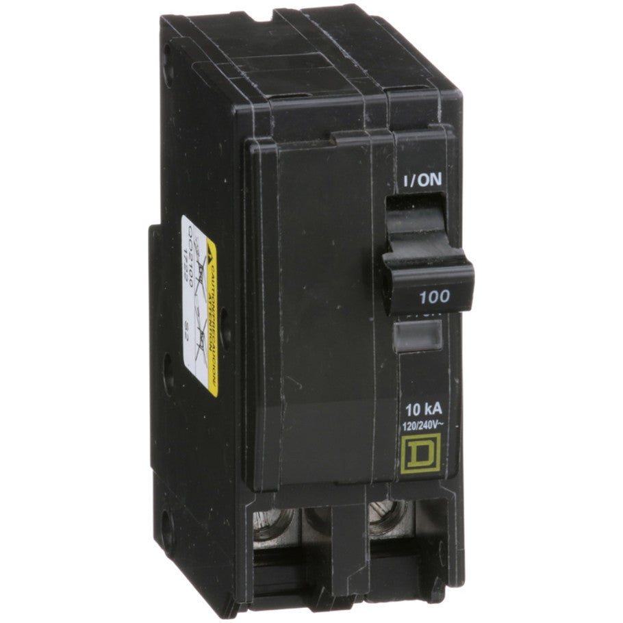 QO Miniature Circuit Breaker, Plug-In, 10kA, Common Trip, 120/240 Vac, 2-Pole, 100A