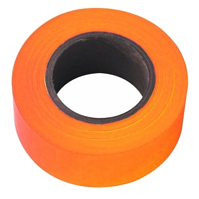 Flagging Tape, 1-3/16 in x 150 ft, Orange Glo