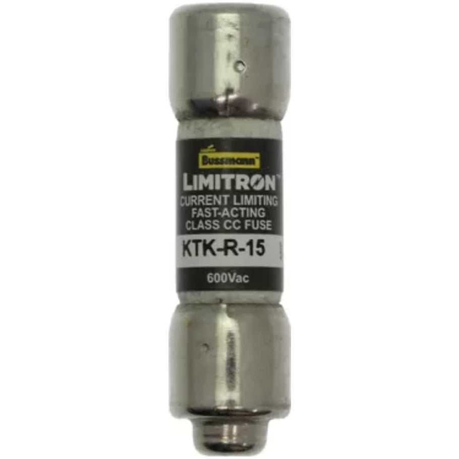 Limitron KTK-R Series Class CC Fast Acting Fuse, Rejection Type, Current-Limiting, 15A, 600V