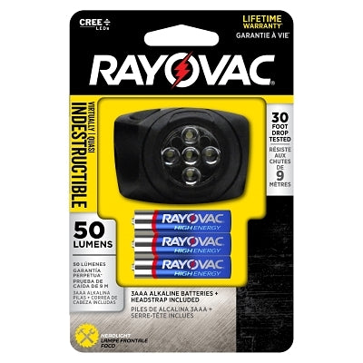 3AAA LED Headlight, 50 Lumens, Black