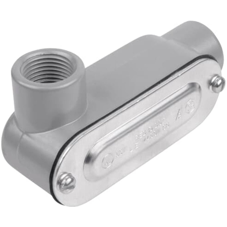 Red Dot D-PAK Aluminum Die Cast Type LL Threaded Rigid/IMC Conduit Body With Cover and Gasket, 2 Inch