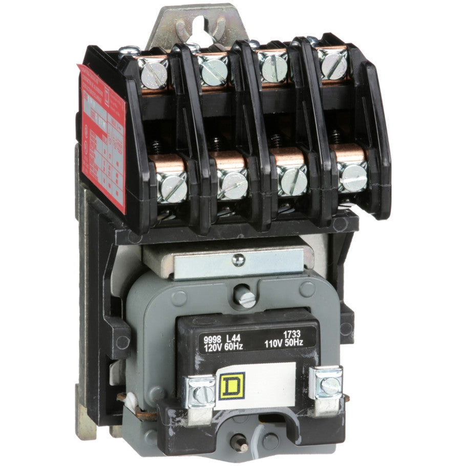 Lighting Contactor, Electrically Held, 120V, 4NO, Open-Type Enclosure