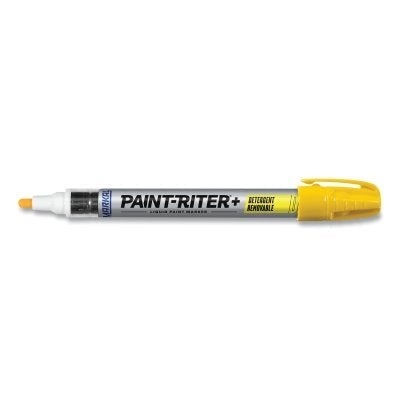 Paint-Riter+ Detergent Removable Marker, Yellow, 1/8 in, Medium Tip