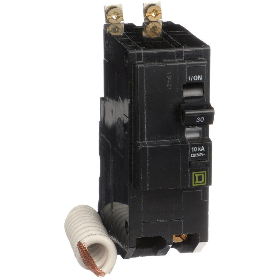 Mini circuit breaker, QO, 30A, 2 pole, 120/240VAC, 10kA, bolt on, 30mA grd fault B,  TAA