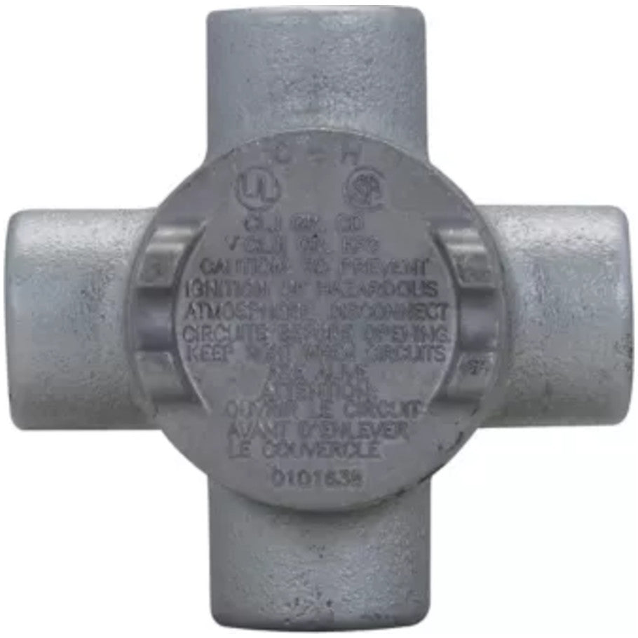 Conduit Outlet Box with Cover,2 in. Cover Opening, 1/2 in.