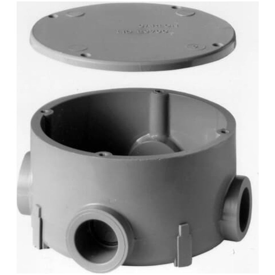 Carlon Diameter Box with Knockouts, Gray