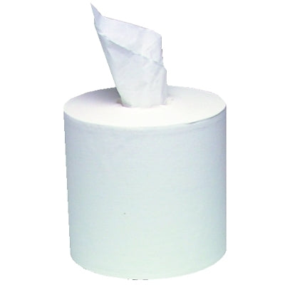Center Flow Towel, White, 7.95 in W x 13.5 in L per Sheet, Roll, 2 Ply