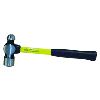 Classic Ball Pein Hammer, Fiberglass Handle, 14 in, Carbon Steel 24 oz Head