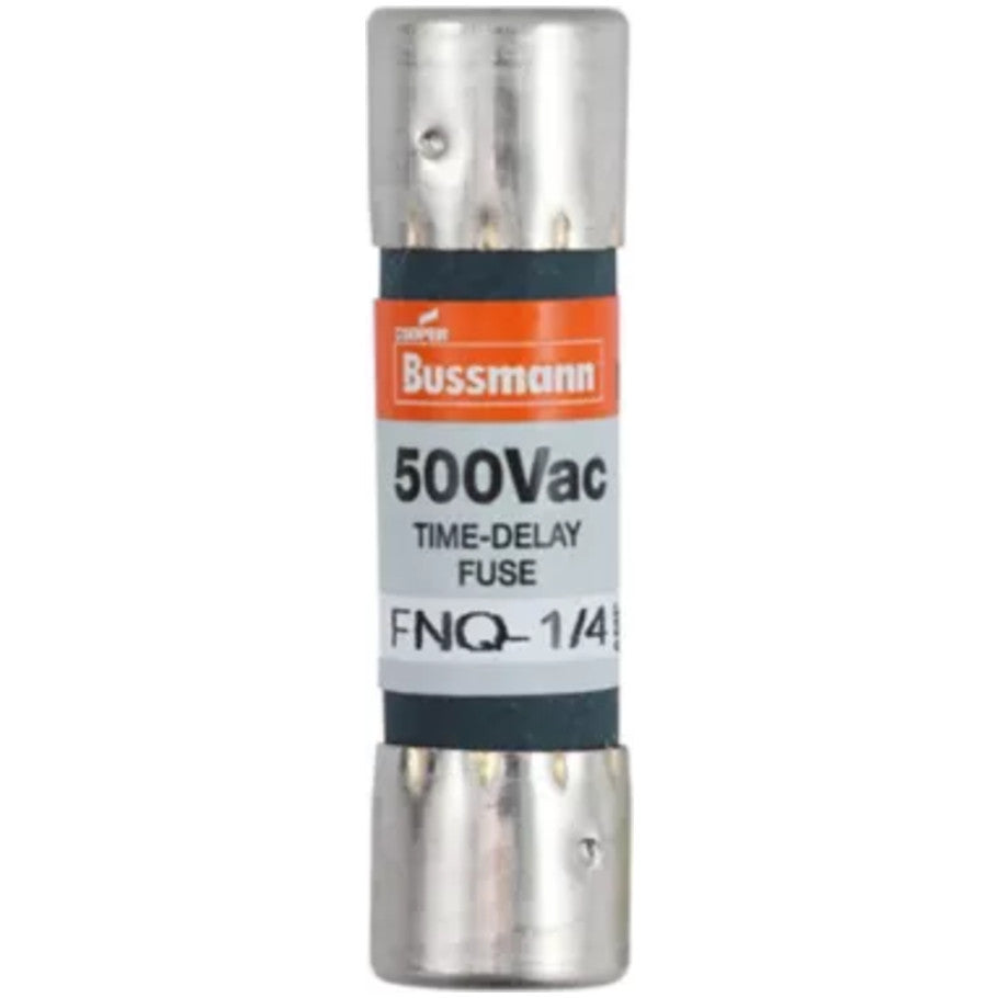 FNQ Series Time Delay Supplemental Fuse, Fiber Tube, 1/4A, 500V, 13/32 x 1-1/2 in., Color Code Orange