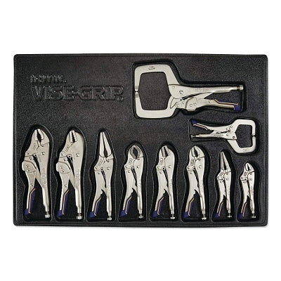 Fast Release Locking Pliers Set, 10 Pc, 11R, 6R, 10R, 10WR, 9LN, 7CR, 7R, 7WR, 6LN, 5W, Tray