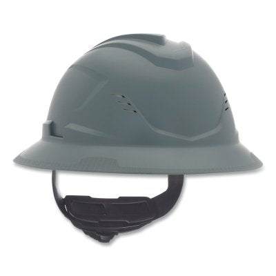 V-Gard C1 Hard Hat, Fas-Trac III 4 Point Ratchet, Vented, Gray