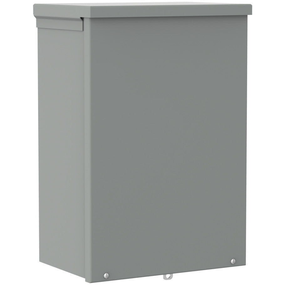 NEMA Type 3R Junction Box, Screw Cover-Hinged Lid, Galvanized Steel, Knockouts, 16 x 12 x 6 in.
