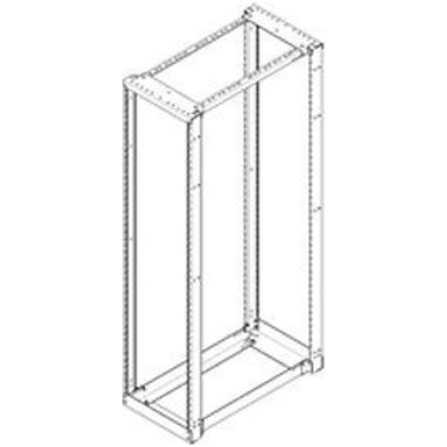 4-Post Adjustable Depth Server Rack, Panel Mount, Aluminum, Universal Spacing, 84 H x 19 W x 30-36 in. D, Flat Black