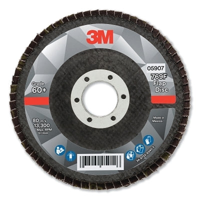 3M 638060-05907 Flap Disc, 4.5 in x 7/8 in, 769F T29, 60+ Grit