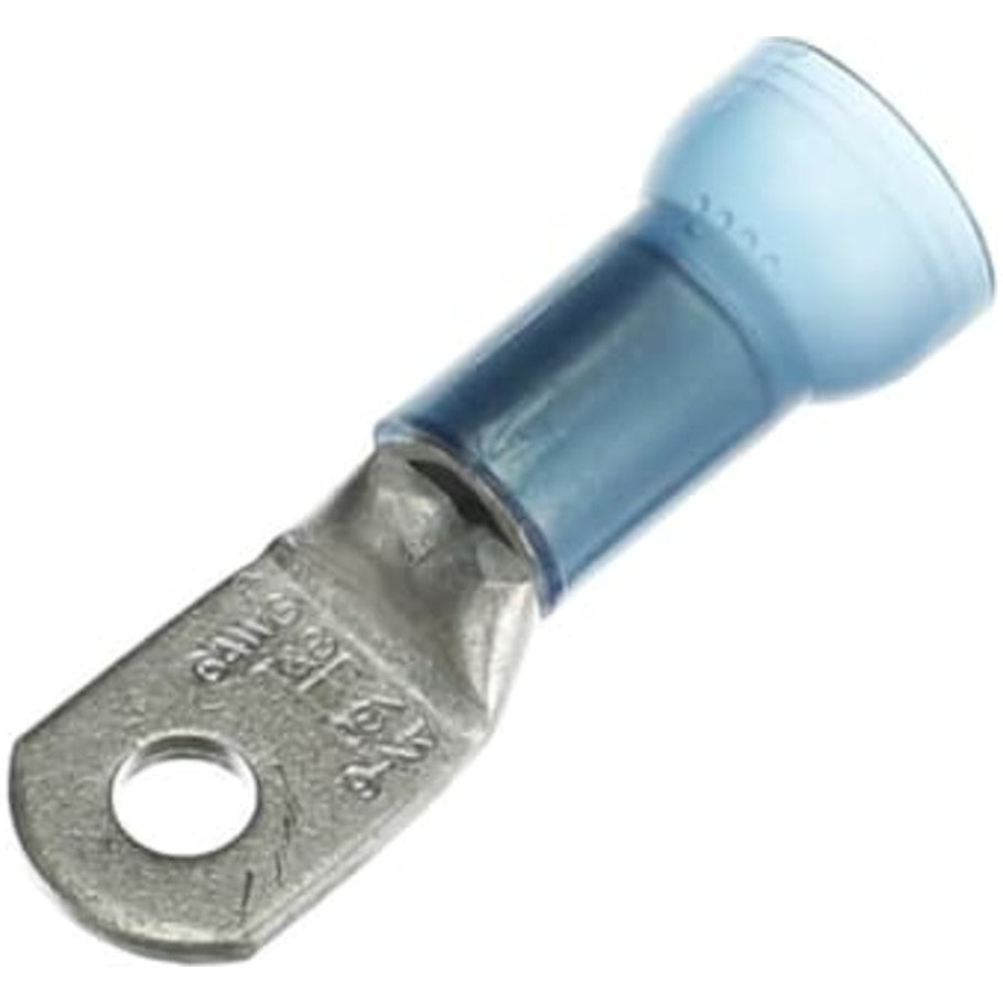 Sta-Kon, Ring Terminal, Copper, 10 in. Stud, 6 AWG, Tin-Plated, Vinyl Insulation, Blue, 1.65 L x 0.49 W in.