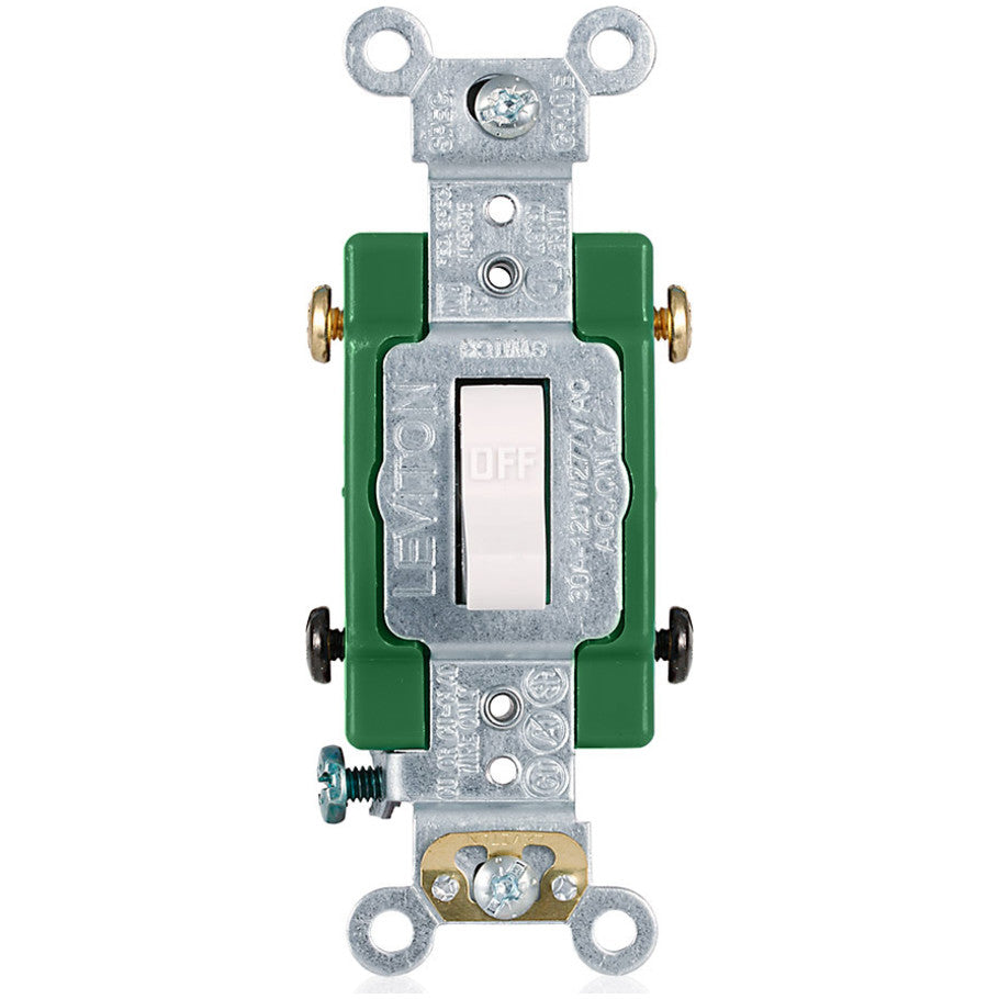 30A 120/277V 2-Pole Extra Heavy Duty Industrial Switch, White
