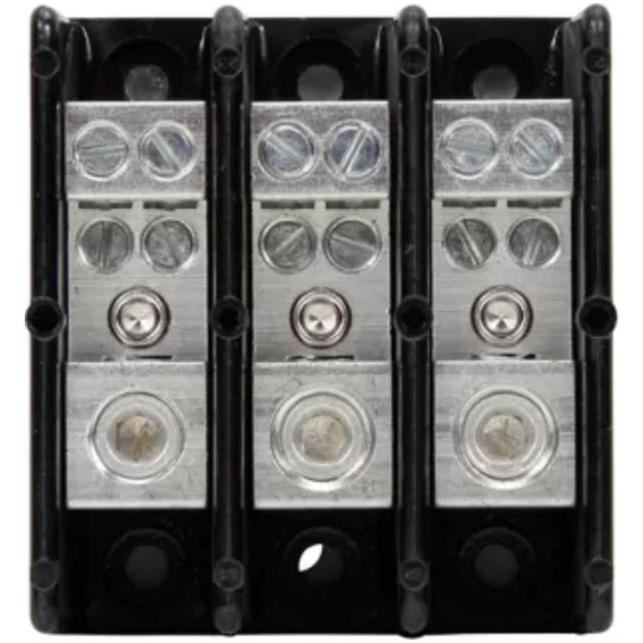 Power 3-Pole 175A Terminal Blocks-Mounting Holes Within Barriers