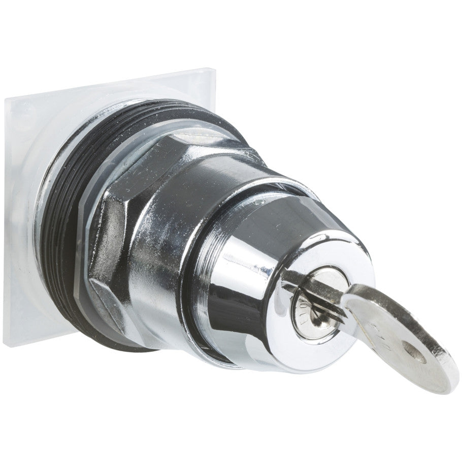 Non-Illuminated 3-Position Selector Switch Key Operated with Center Withdrawal