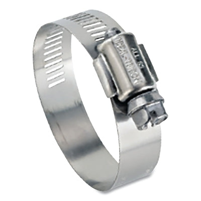 64 Series Worm Drive Clamp, 1-1/4 in to 2-1/4 in dia, Stainless Steel/Stainless Steel