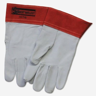 10-TIG Capeskin Welding Gloves, X-Large, White/Red