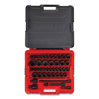 Combination Impact Socket Set, 44-Pc, 1/2 in Drive, 6-point, Standard, Metric/SAE