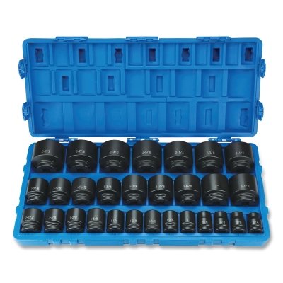 Impact Socket Set, 3/4 in Dr, SAE, 6-point, 3/4 in to 2-1/2 in, 29-Pc STD Length