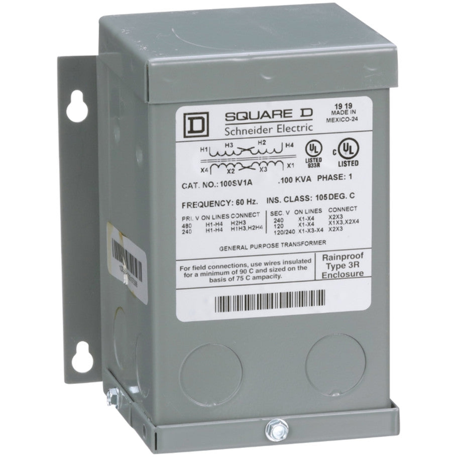 Transformer, dry type, encapsulated, 0.1kVA, 1 phase, 240x480V primary, 120/240V secondary, 2A  TAA, BAA, BABA, BAA_COTS