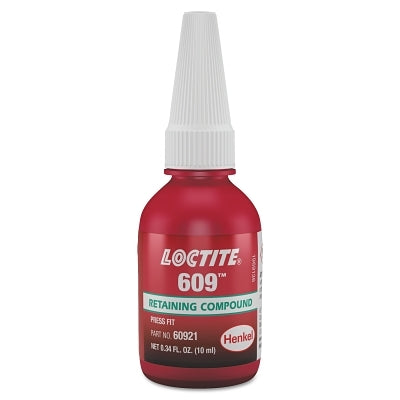 609 Retaining Compound General Purpose, 10 mL Bottle, Green, 3000 psi