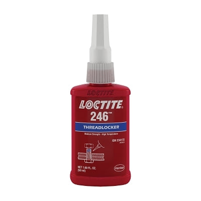 246 Threadlocker, Medium Strength/High Temperature, 10 mL, 1/4 in to 3/4 in Thread, Blue
