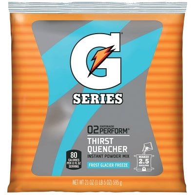 G Series 02 Perform Thirst Quencher Instant Powder, 21 oz, Pouch, 2.5 gal Yield, Glacier Freeze