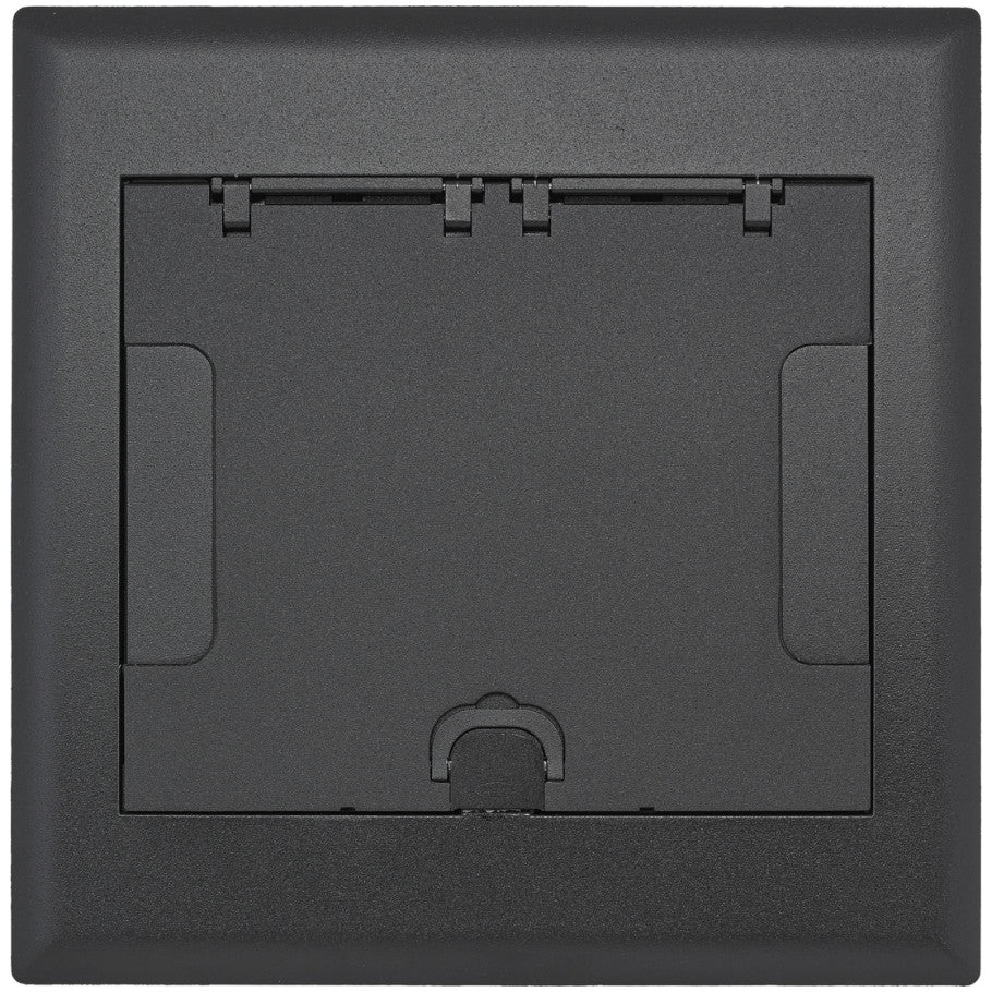 Floor Box Cover, Aluminum, Black, 4 Gang, 180  176; Opening, Rectangular