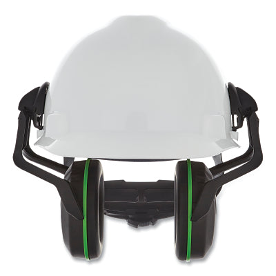 V-Gard Helmet-Mounted Hearing Protection Earmuff, 22 NRR, Black/Green