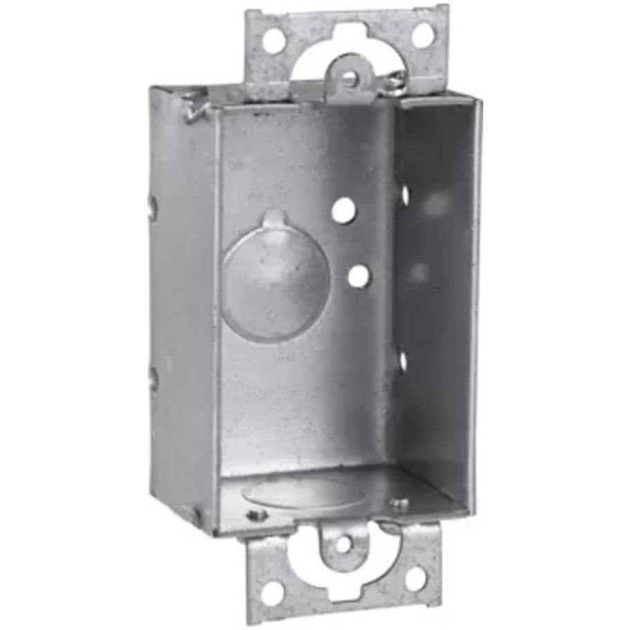 Steel 3 x 2 Non-Gangable Switch Box, 1-1/2 Deep, (3) 1/2 in. Knockouts