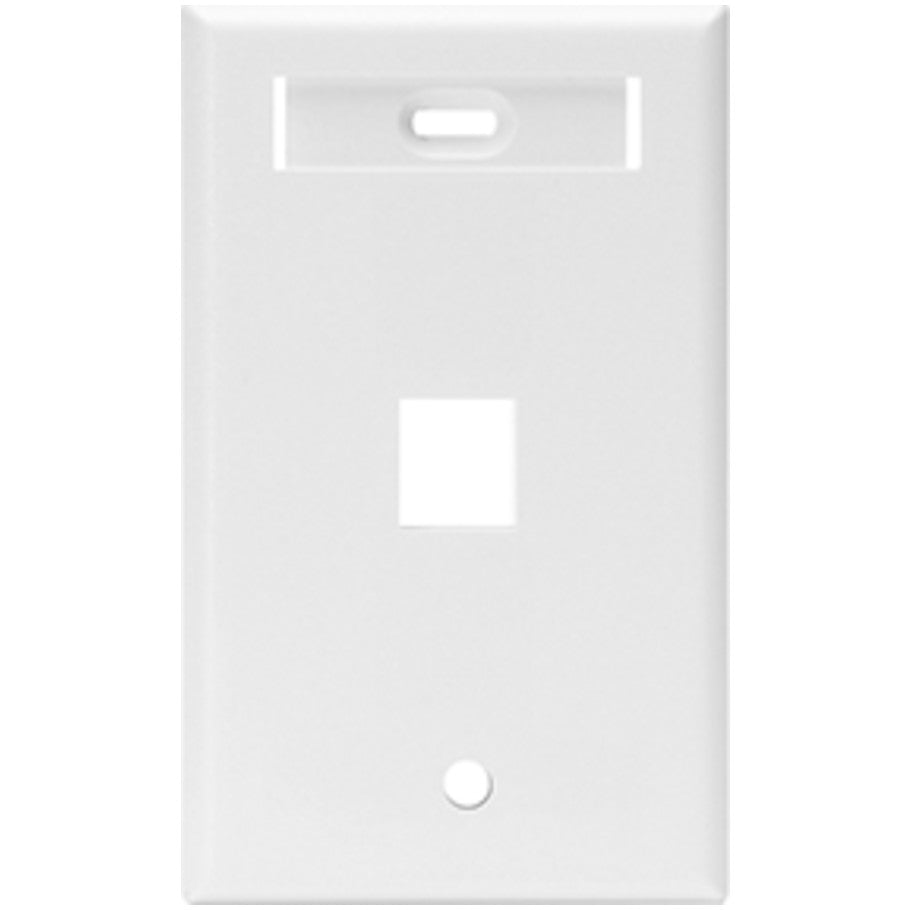 Single-Gang QUICKPORT Wallplate with ID Window, 1-Port, White