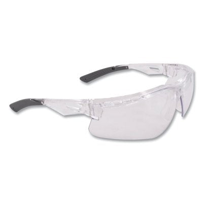 Thraxus Safety Glasses, Clear Lens, Polycarbonate, Iquity Anti-Fog Coating, Crystal Frame