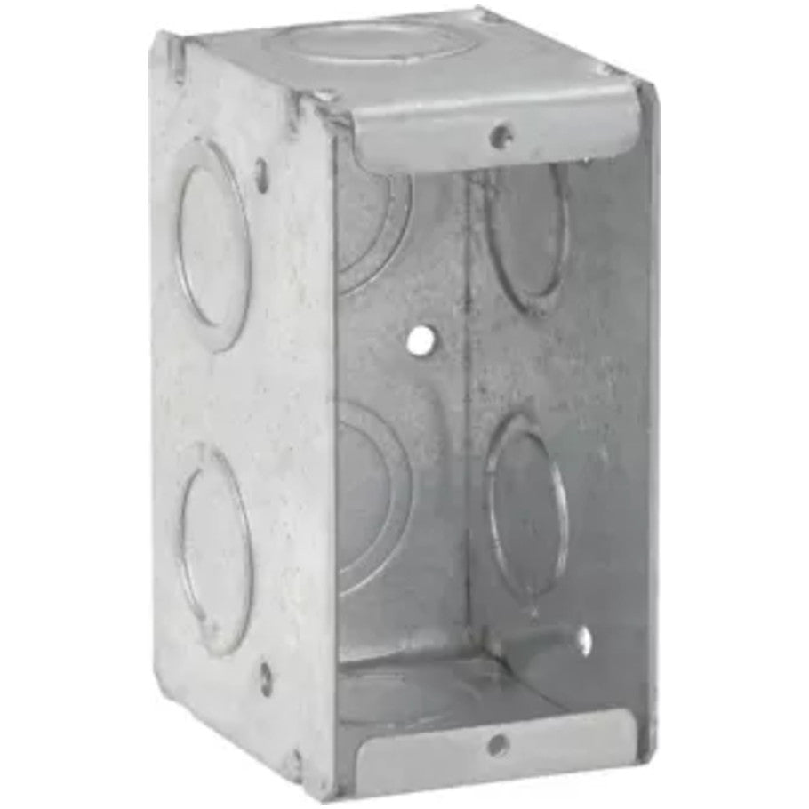 Masonry Box, Steel, 2-Gang, 2-1/2 in. D, (8) 1/2 3/4 in. C Side Knockouts, (4) 1/2 3/4 in. C Knockouts