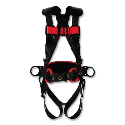 3M 1161311 Protecta Construction Style Positioning Harness, Standard, D-Rings, Leg Buckles, 2X-Large, Pass-Through Chest Connection