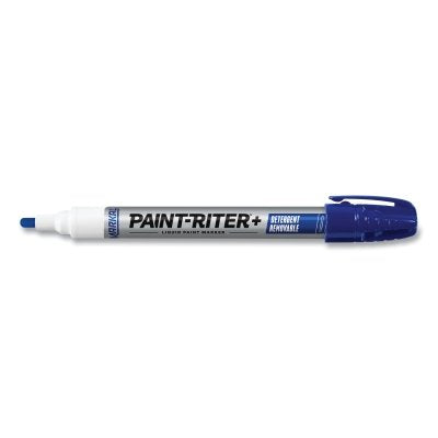 Paint-Riter+ Detergent Removable Marker, Blue, 1/8 in, Medium Tip
