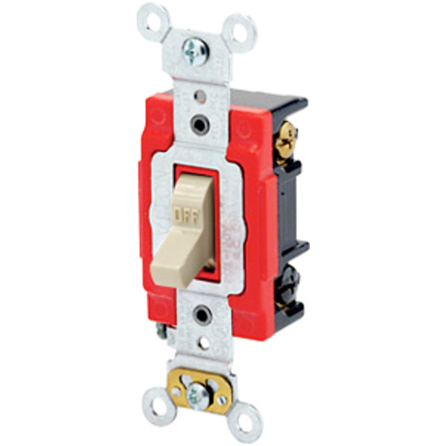 Extra Heavy Duty Industrial 3-Way Toggle AC Quiet Switch, 20A, Ivory